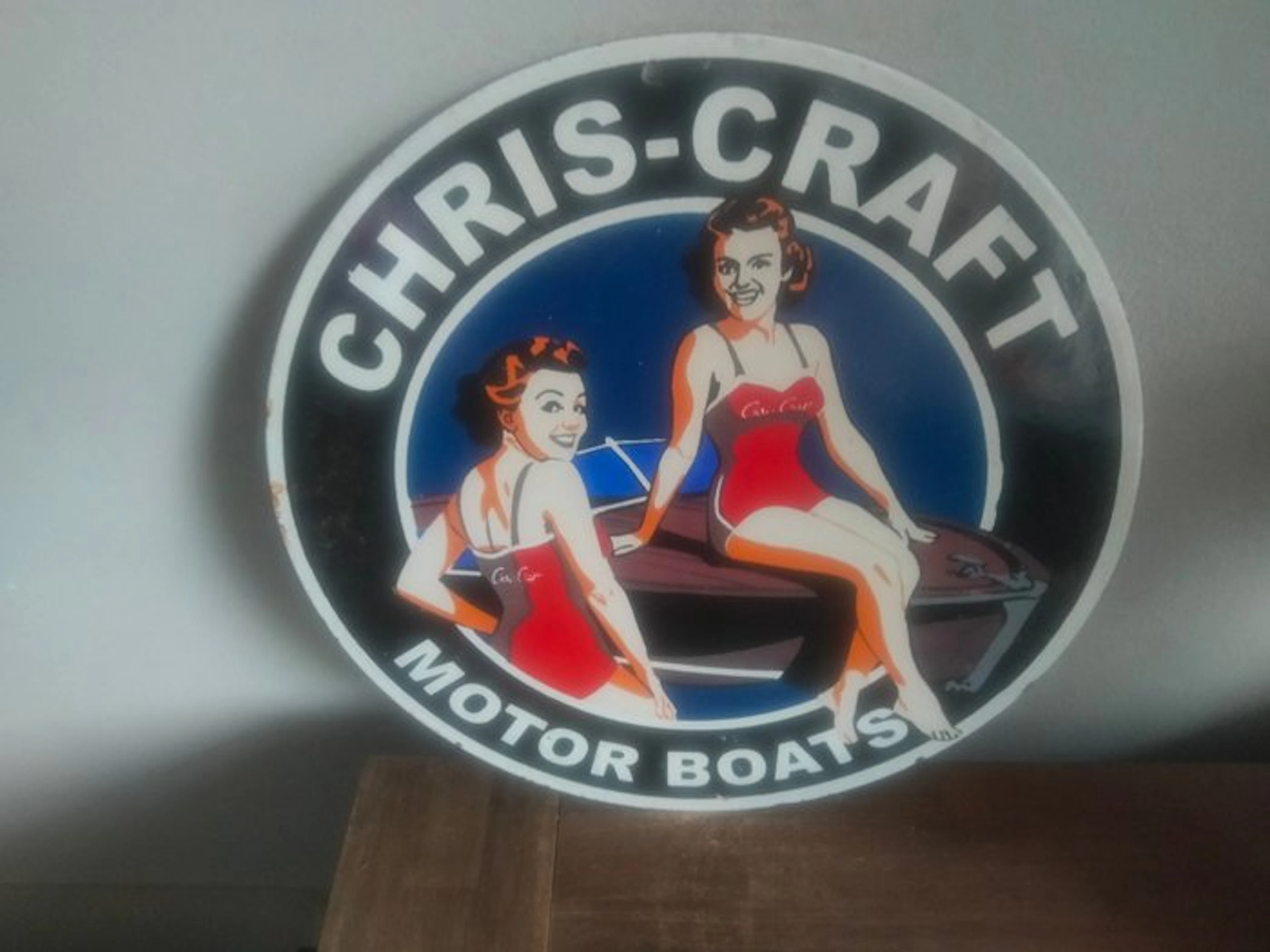 Chris-craft - Enamel sign - Advertising sign for the outboard motor - Enamel