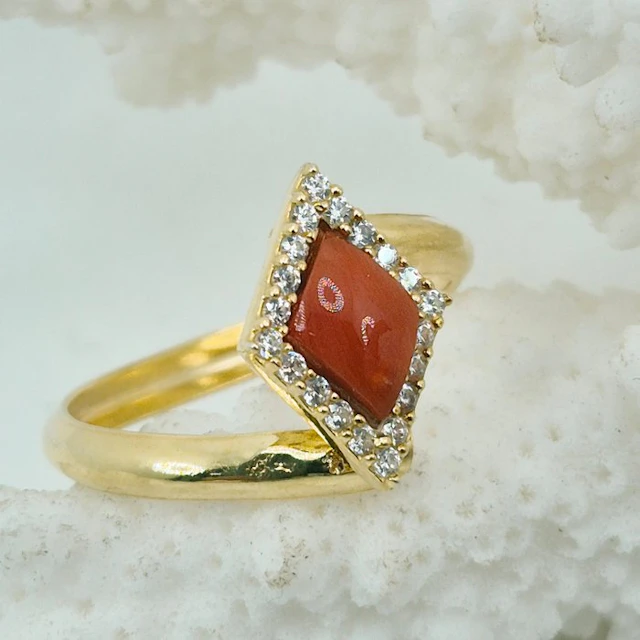 Coral - Silver, Gold-plated, No Reserve - Ring - CORALLO MEDITERRANEO