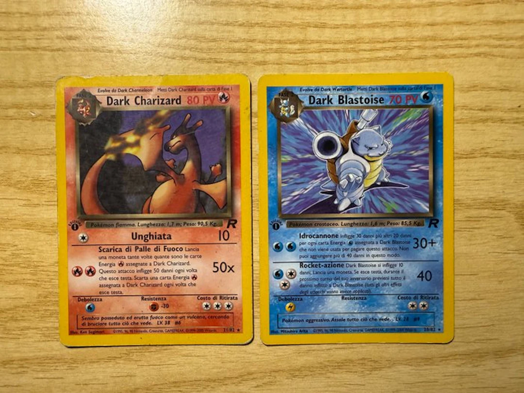 Pokémon Card - Charizard, Blastoise First edition - WOTC - Team Rocket