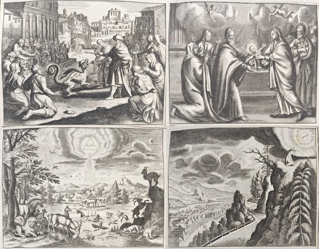 Nicolas Fontaine (1625–1709) - Set of 4: The Destruction...