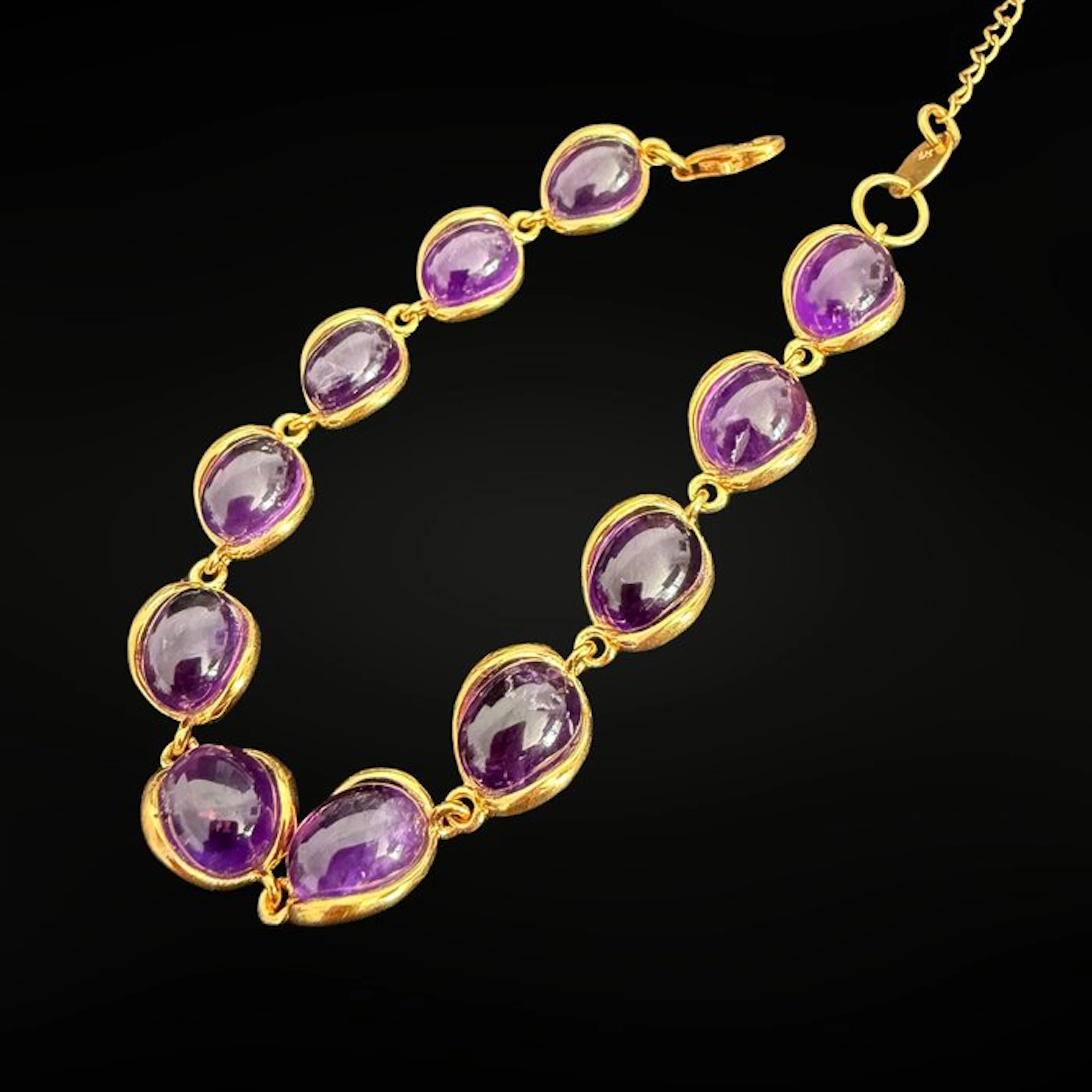 Luxury bracelet in amethyst and gold — Brazil's treasure 925 Silver- 16 g - (1)