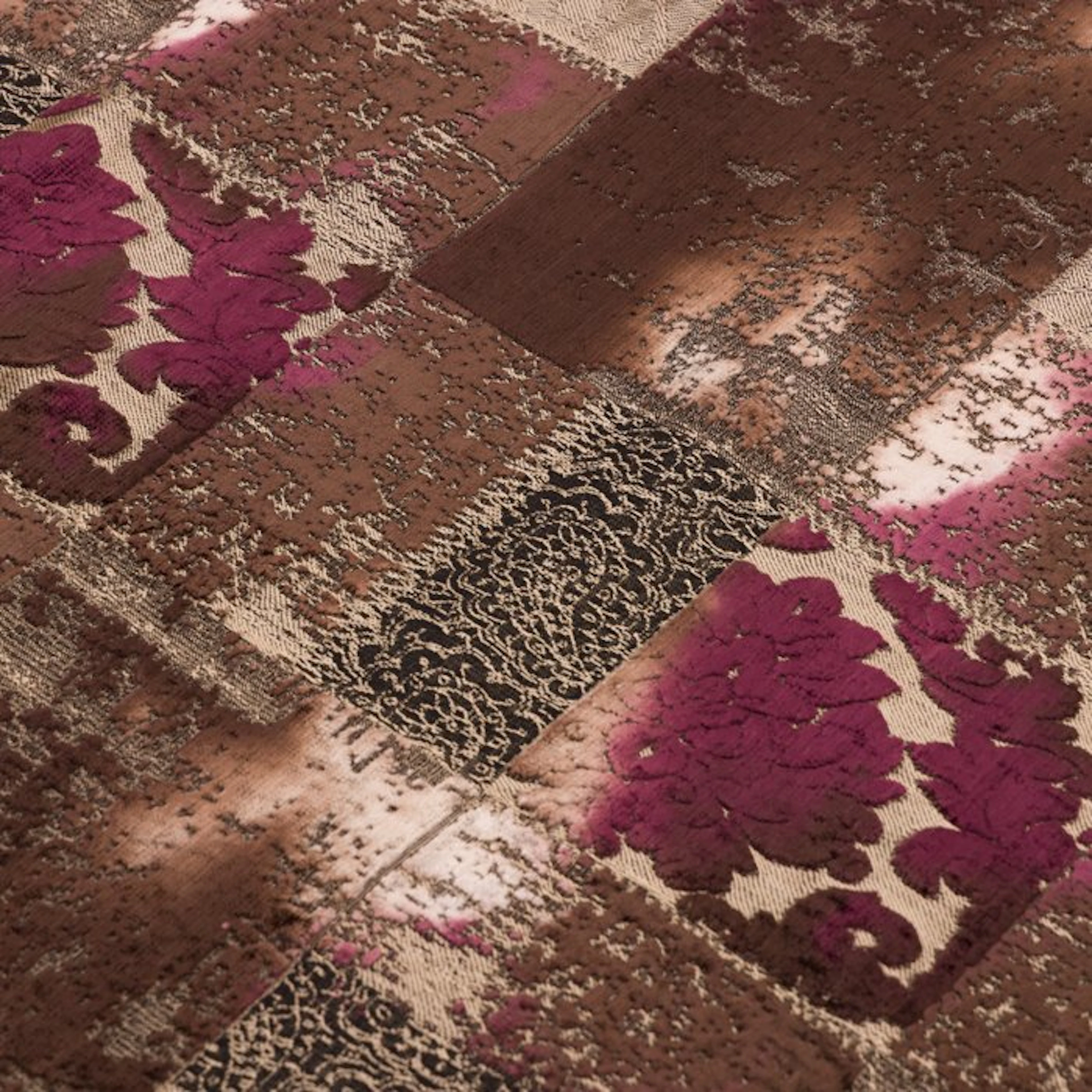 BA137 - Rare Italian Patchwork Velvet - Bronze and...