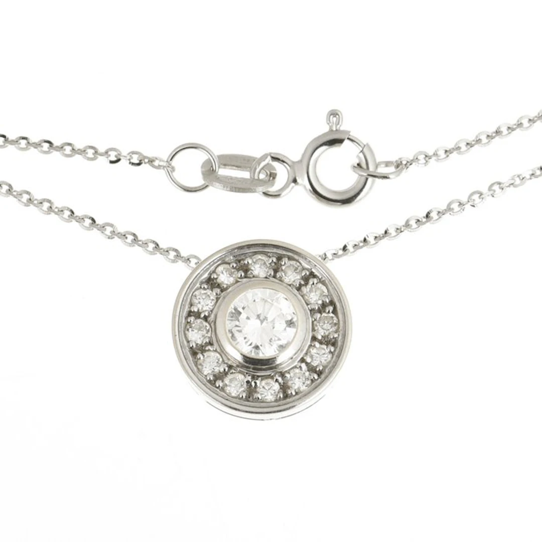 Necklace with pendant - 18 kt. White gold Diamond (Natural)