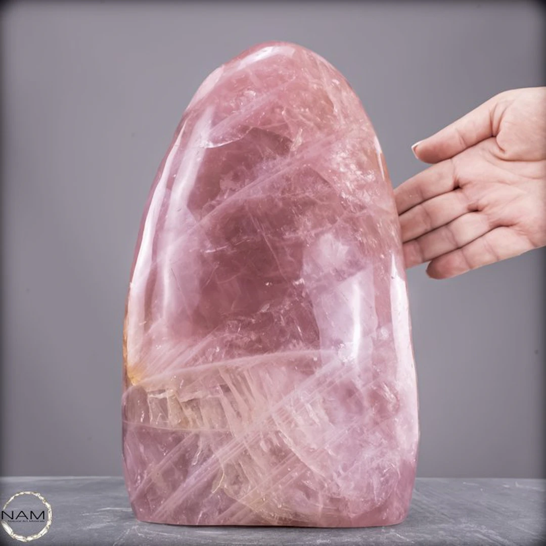 Natural rose quartz freeform – Gentle beauty in pure elegance- 7484.67 g