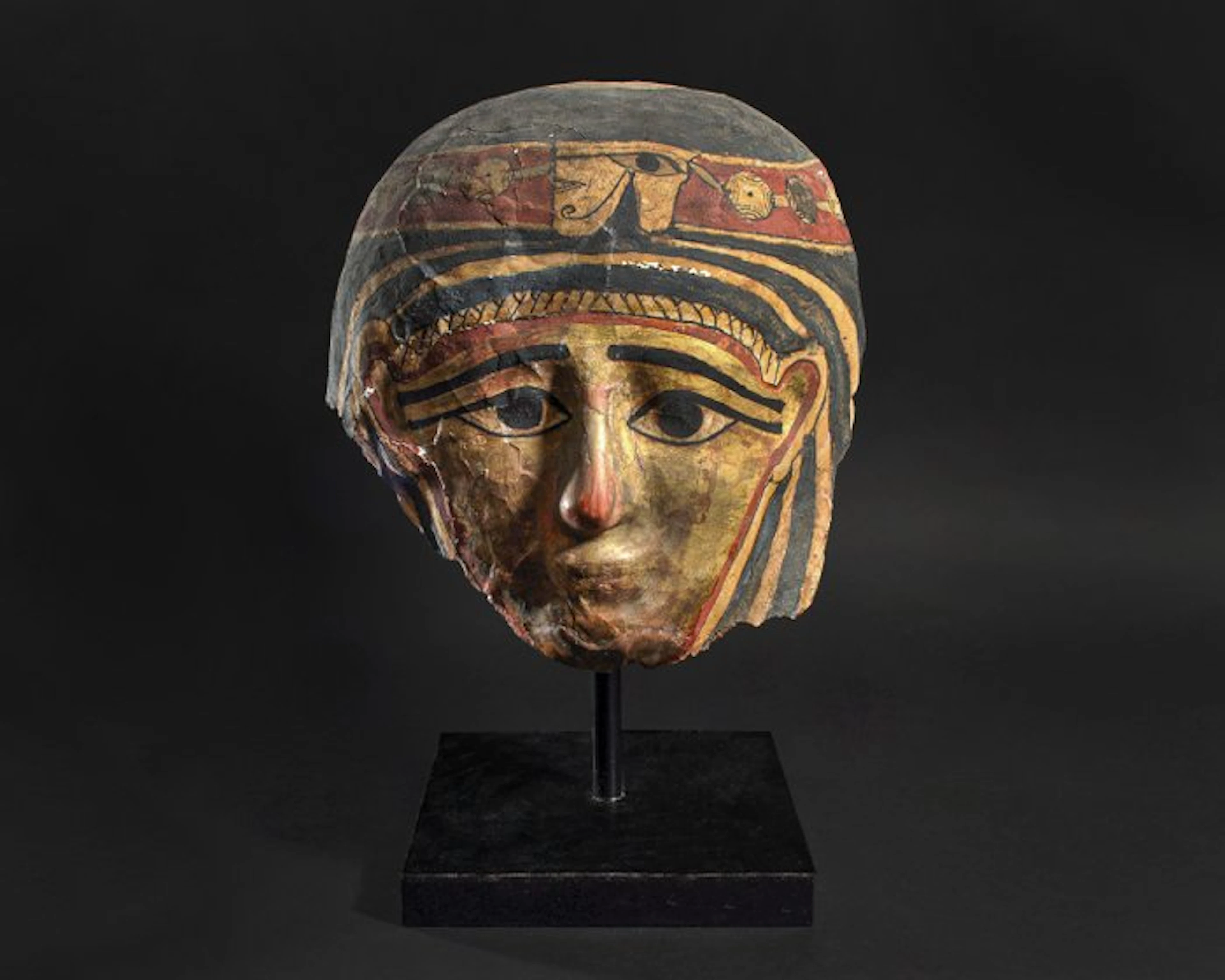 Ancient Egyptian Gilded Cartonnage Funerary mask