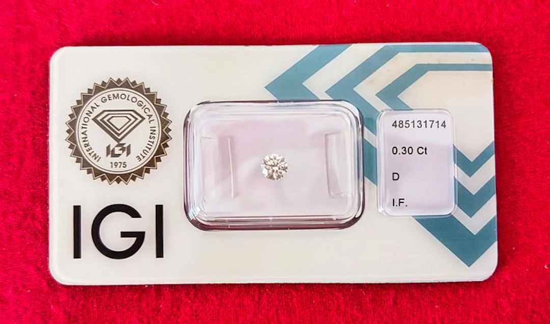 1 pcs Diamond (Natural) - 0.30 ct - Round - D...
