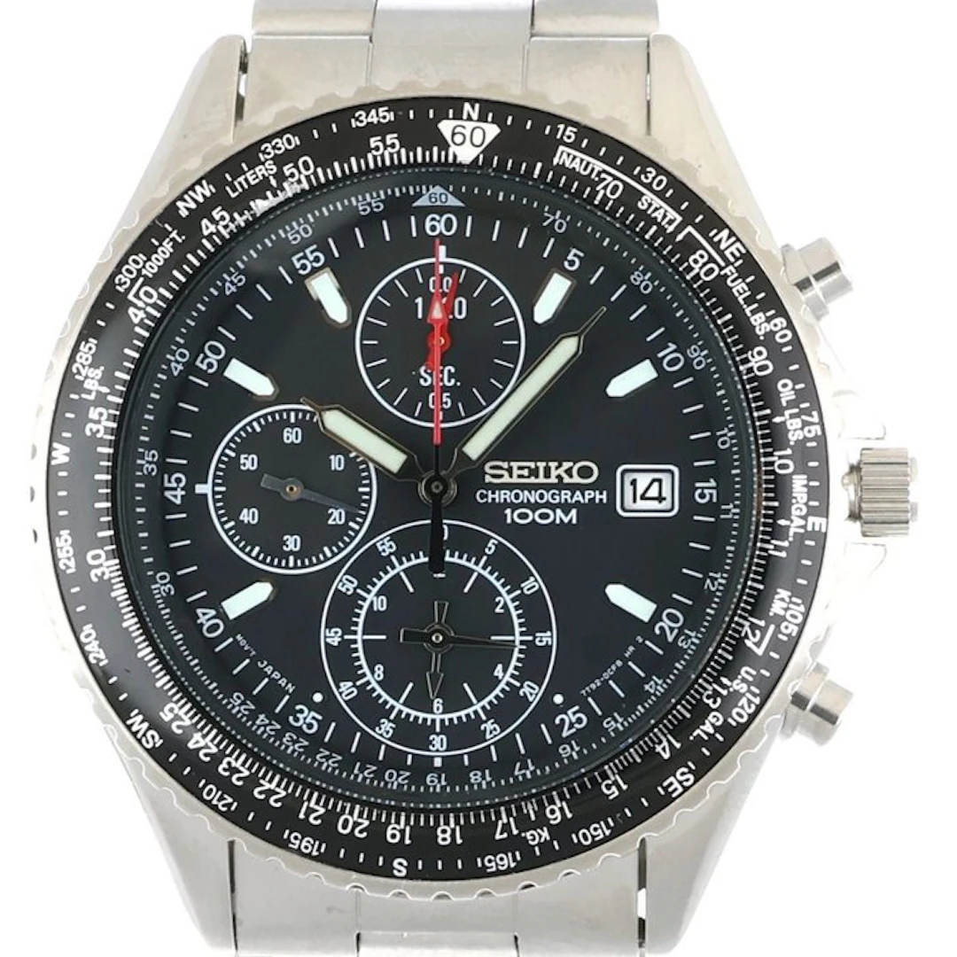 Seiko - Seiko Flightmaster Pilot Slide Rule Chronograph...