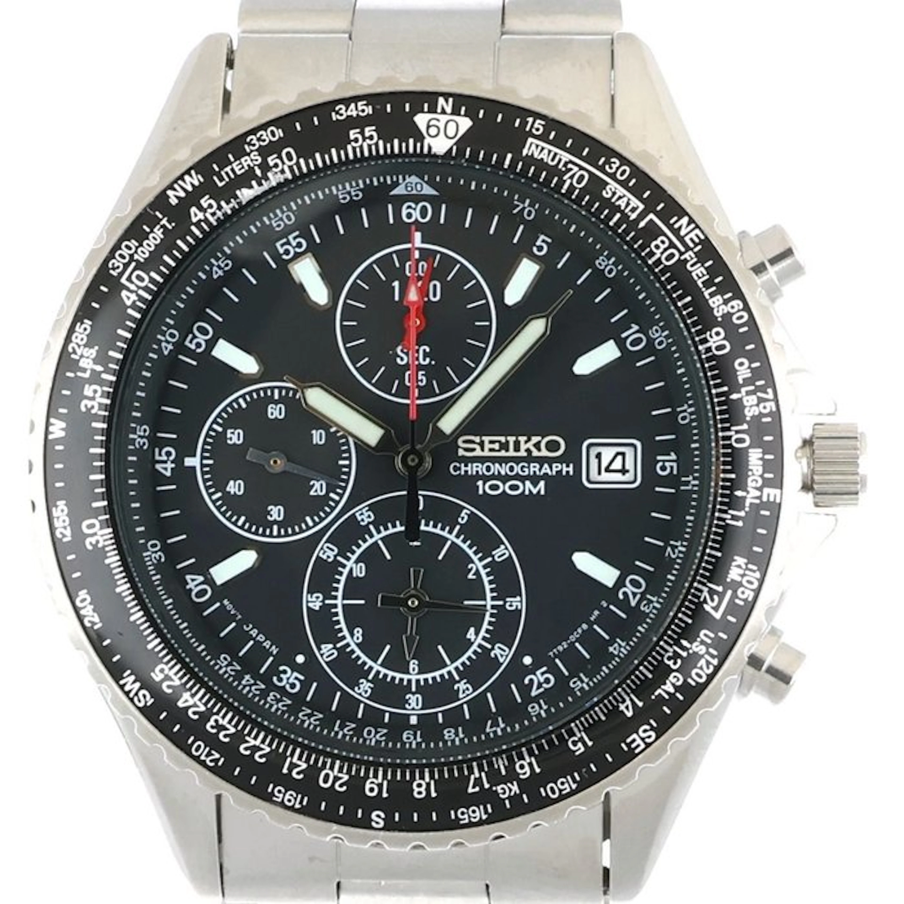 Seiko - Seiko Flightmaster Pilot Slide Rule Chronograph...