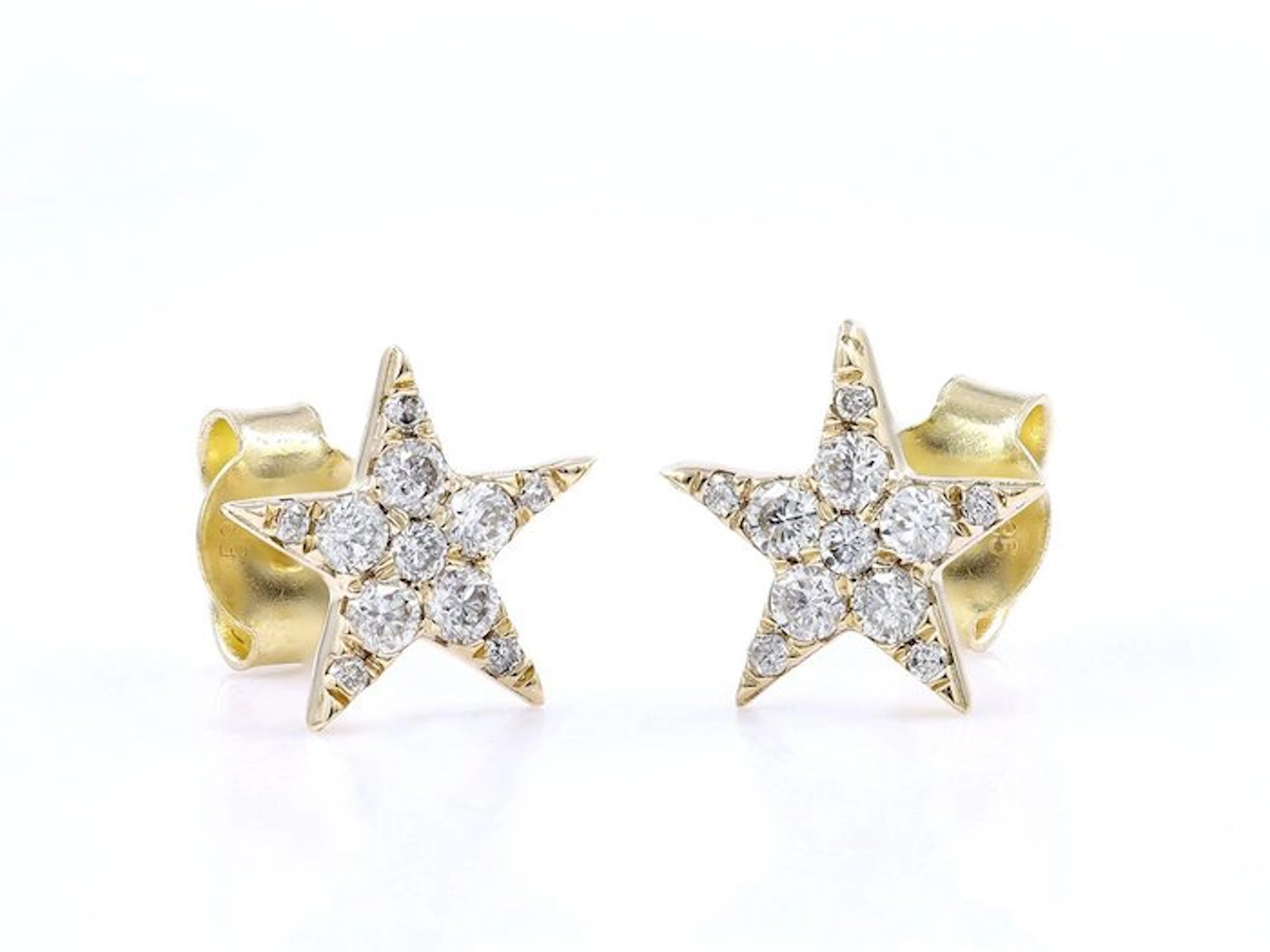 Earrings - 14 kt. Yellow gold - 0.35ct. tw. Diamond (Natural)