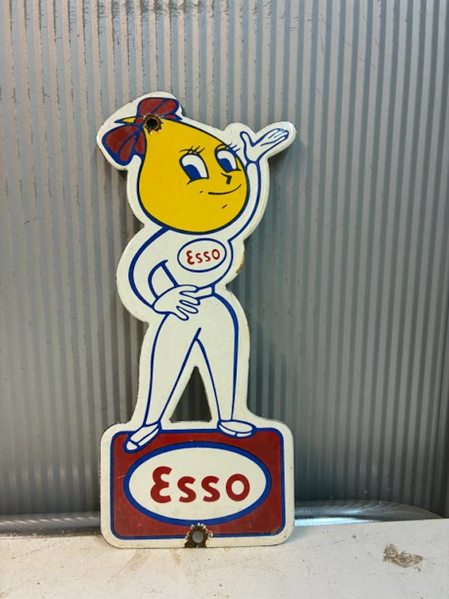 Esso – enamel advertising sign – Esso Girl – gas station...