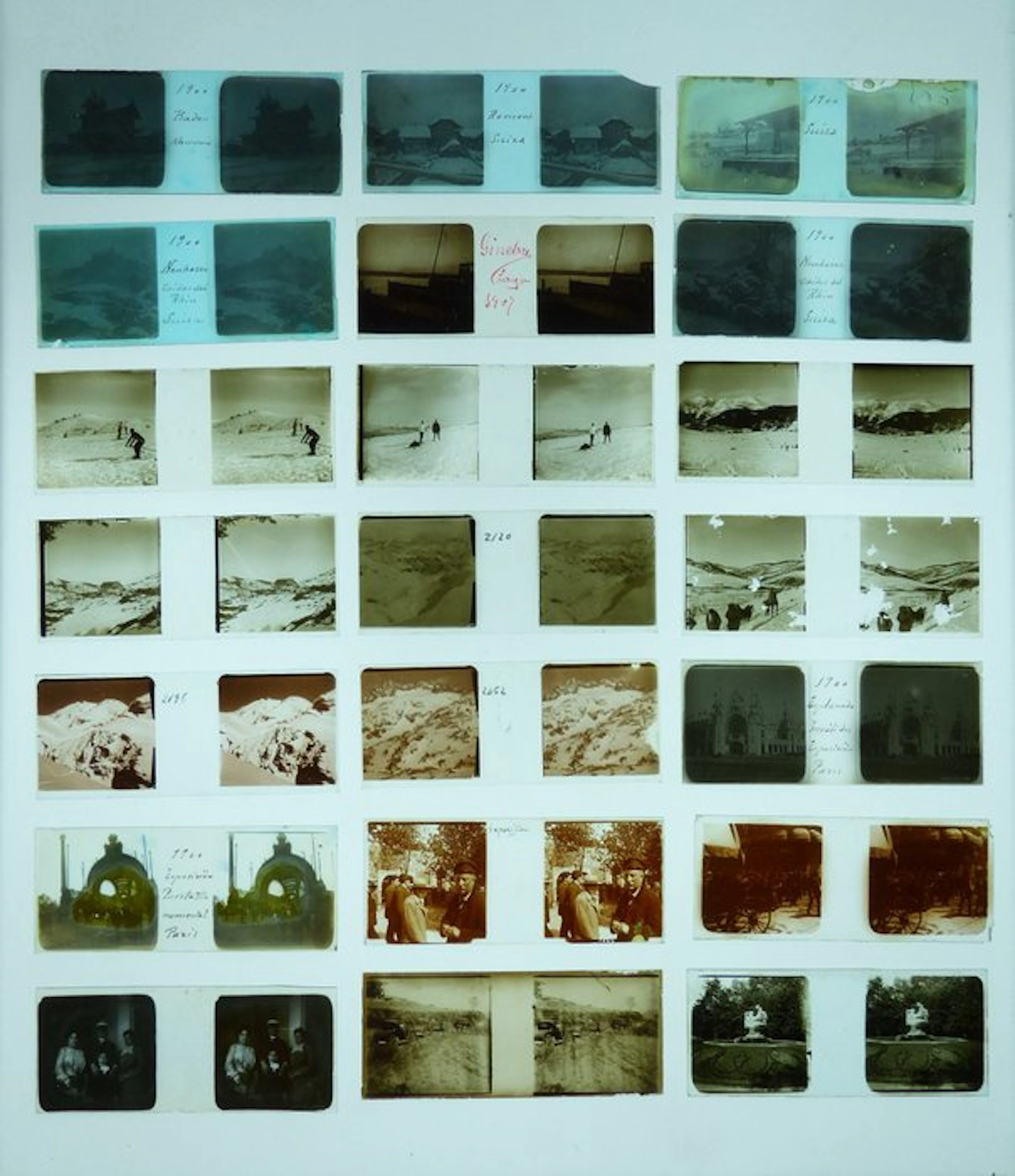 Anonymous - 51 placas de cristal positivo, Estereoscopicas - c1900-c1910