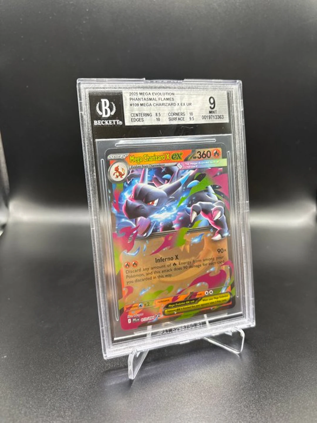 Pokémon - 1 Graded card - Mega Charizard X 109 Phantasmal Flames - Beckett 9