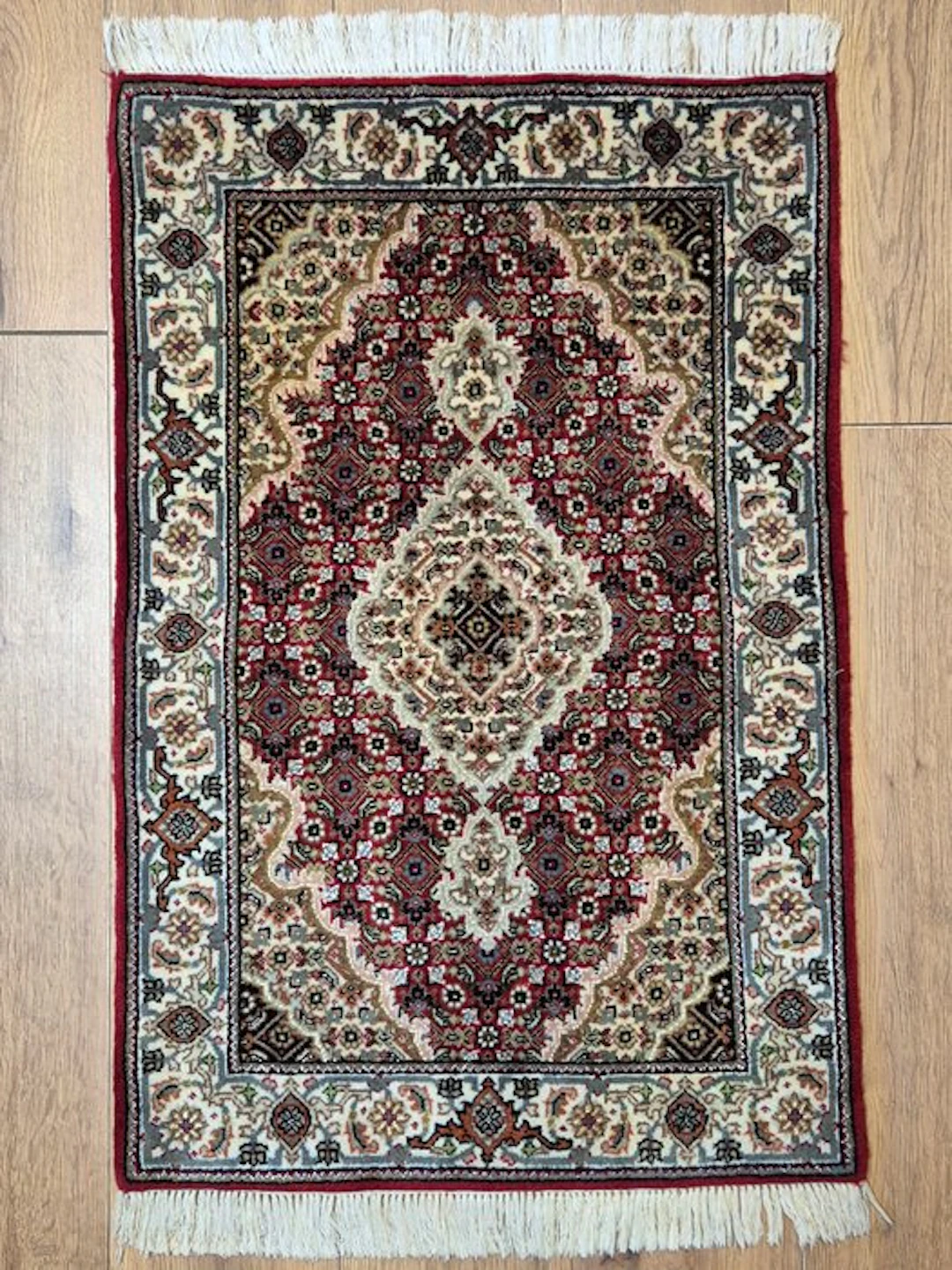 Hand-knotted Oriental rug, India, Tabriz, Mahi with silk. - Rug - 96 cm - 92 cm