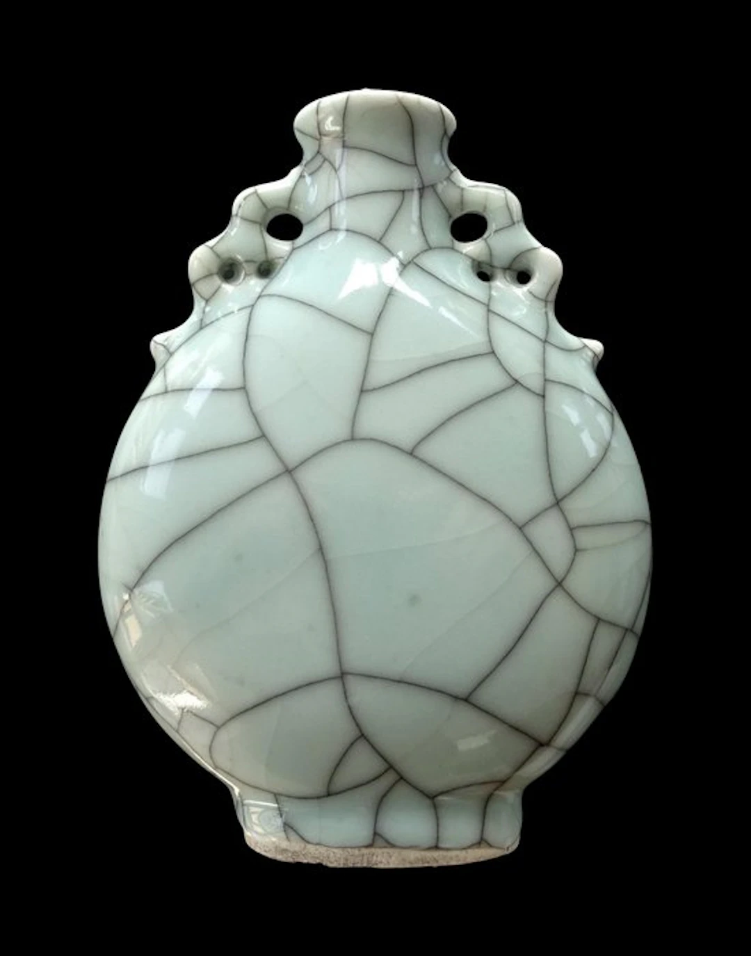 Ancient Chinese Ge ware ceramic vase with crackled glaze...