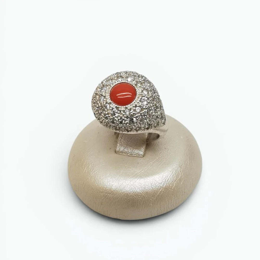 Coral - Sterling Silver 925 - Ring - Italian craftsmanship