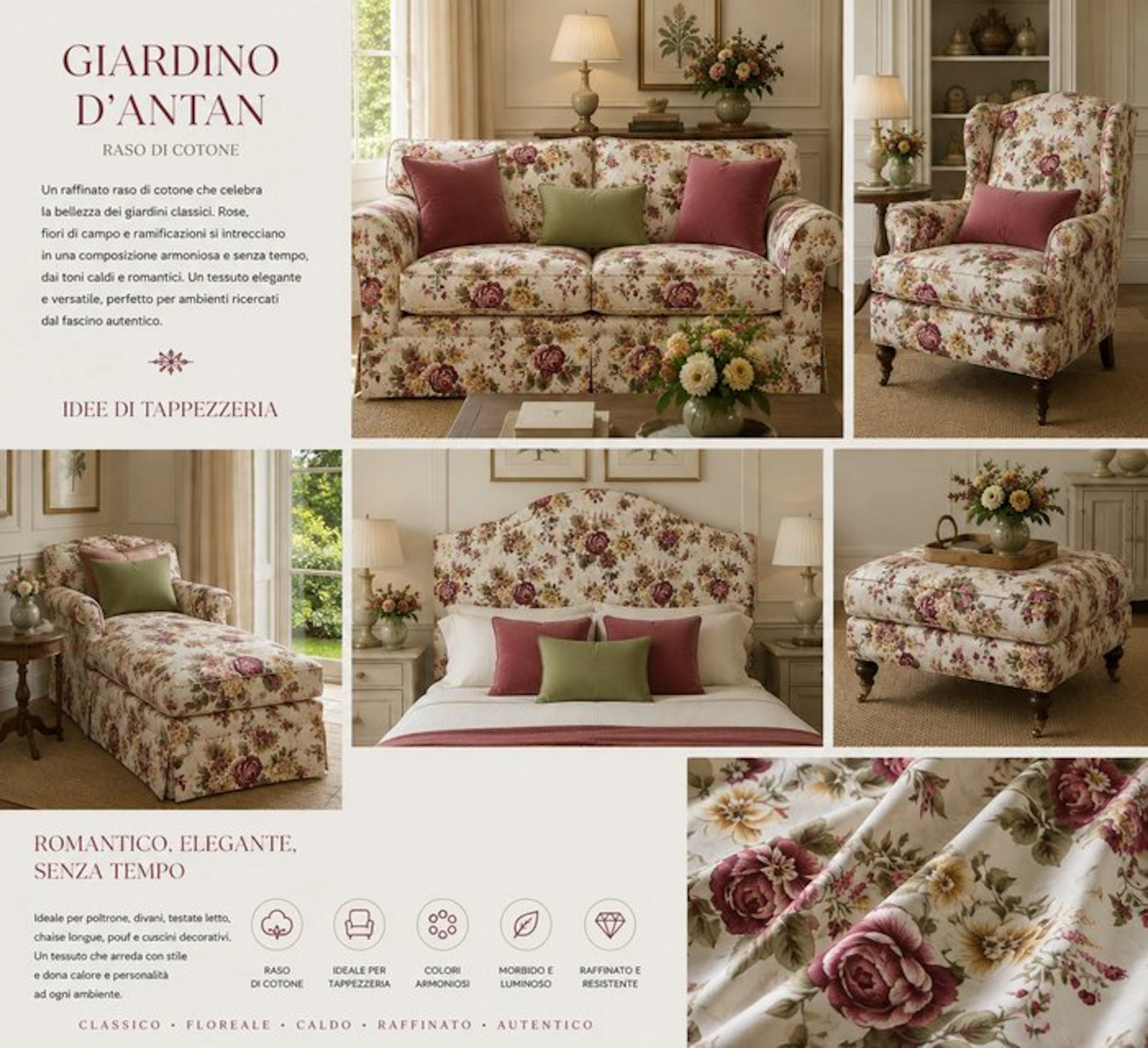 Giardino d’Antan - cotton satin - Textile - 280 cm - 260 m