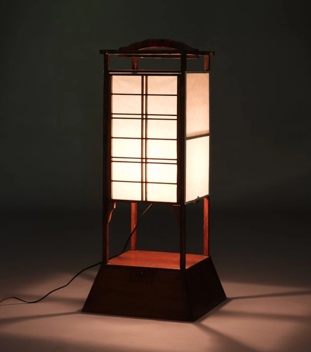 Paper-enclosed temple lantern 行灯 (andon) - Washi-paper