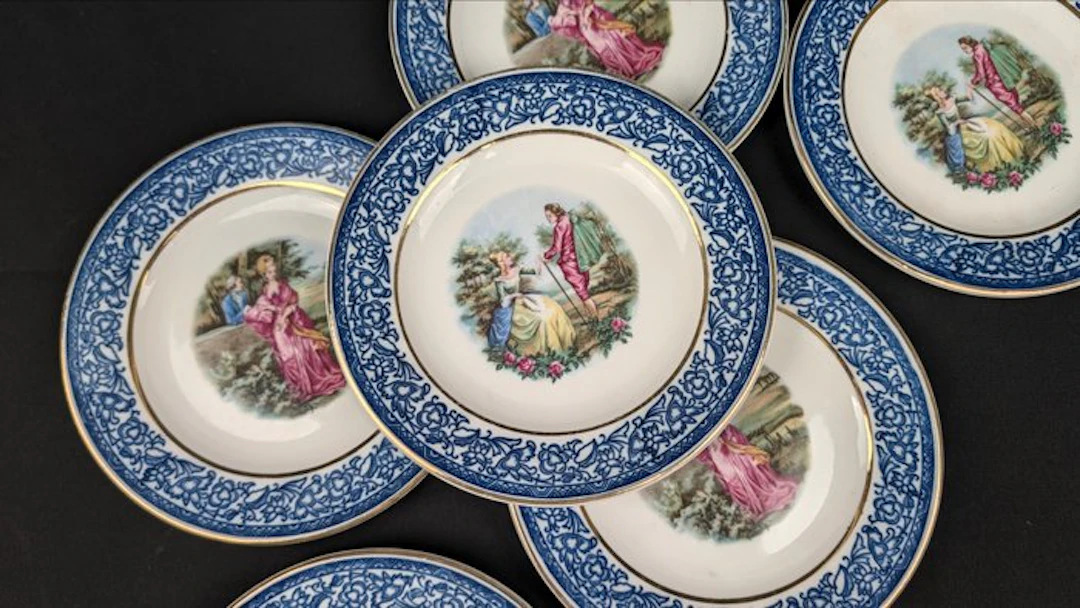 Langenthal - Dessert service (6) - Porcelain - for 6 people