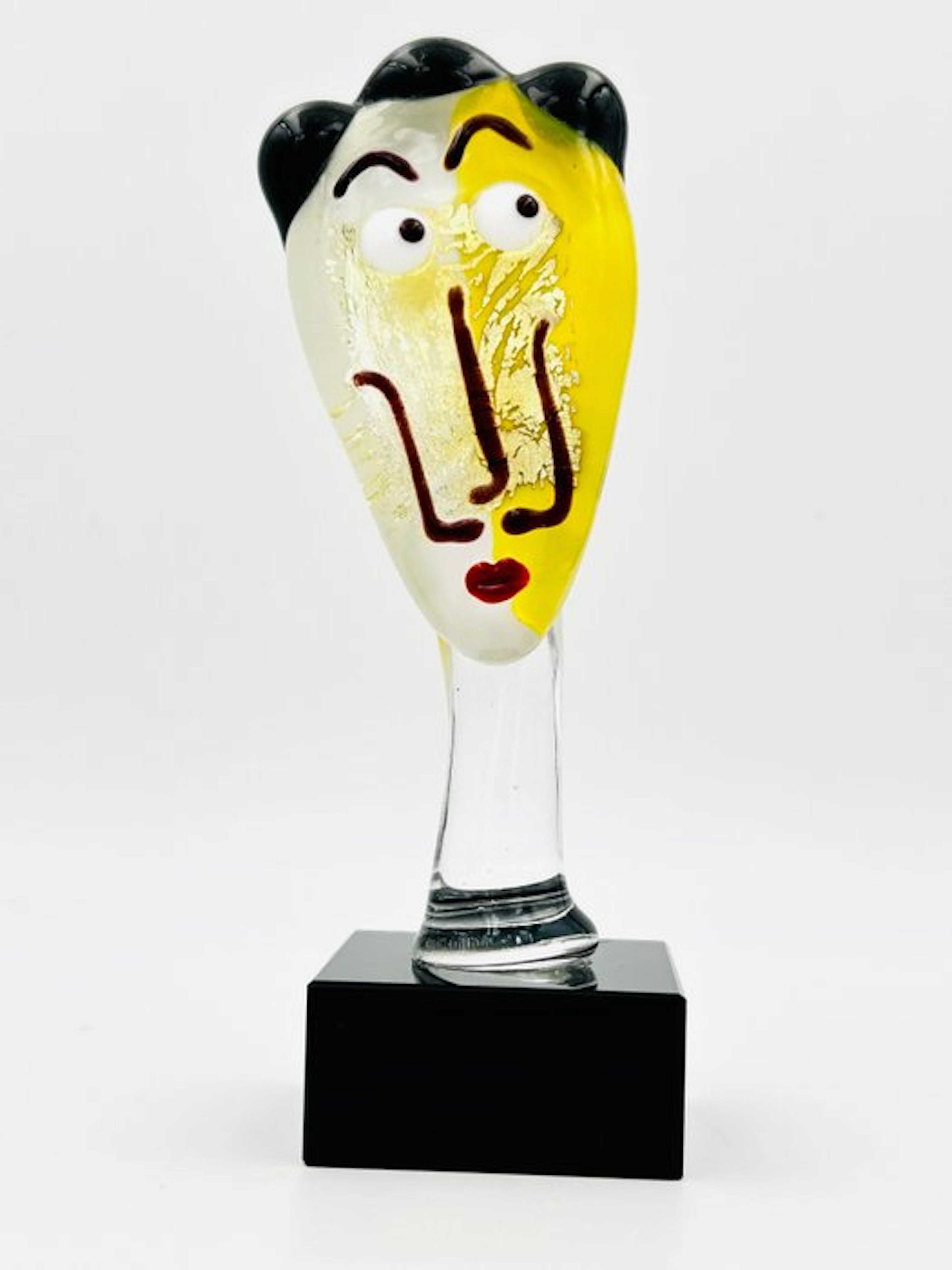 Handmade Murano glass - Sculpture, Faccia picasso - 8 cm - Murano glass - 2026