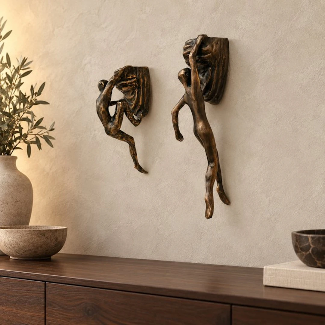 Figurine - Wall hangers (2) - Bronze