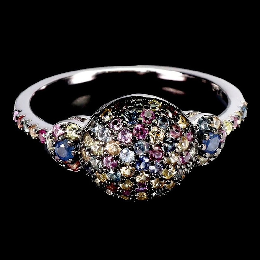 No reserve price - Ring Silver Sapphire - 69 natural sapphires