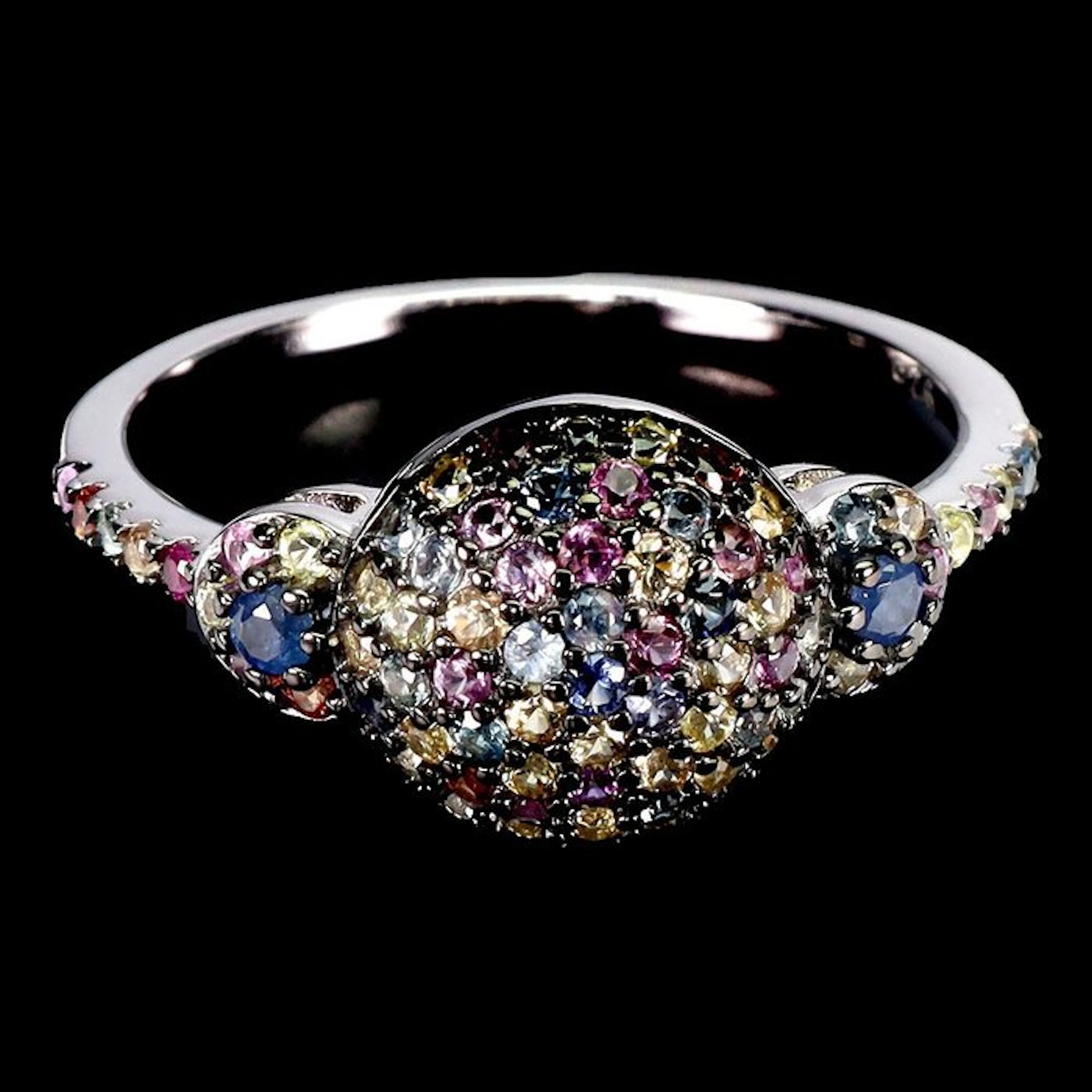No reserve price - Ring Silver Sapphire - 69 natural sapphires