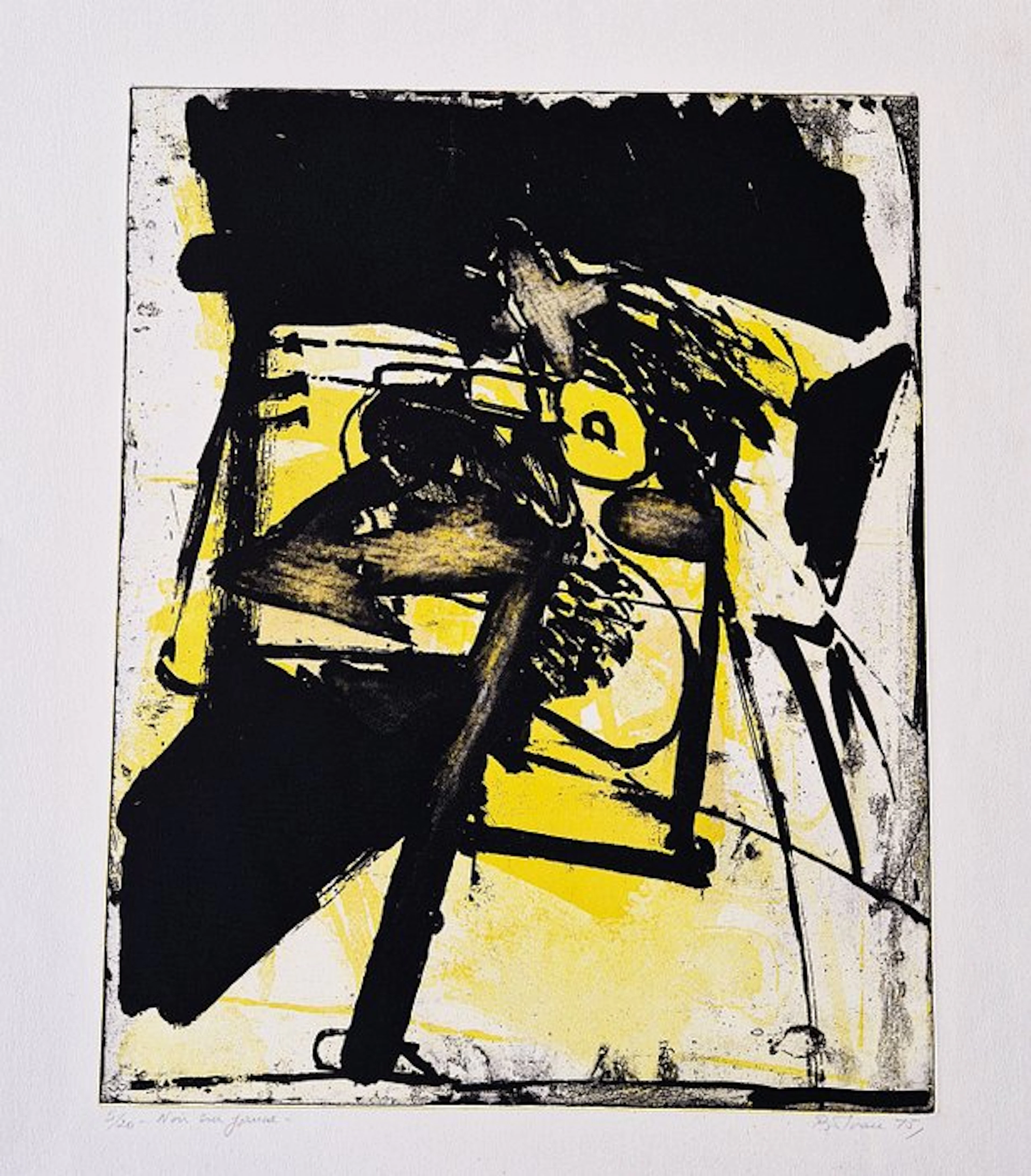 Albert Bitran (1929 -2018) - Noir sur jaune
