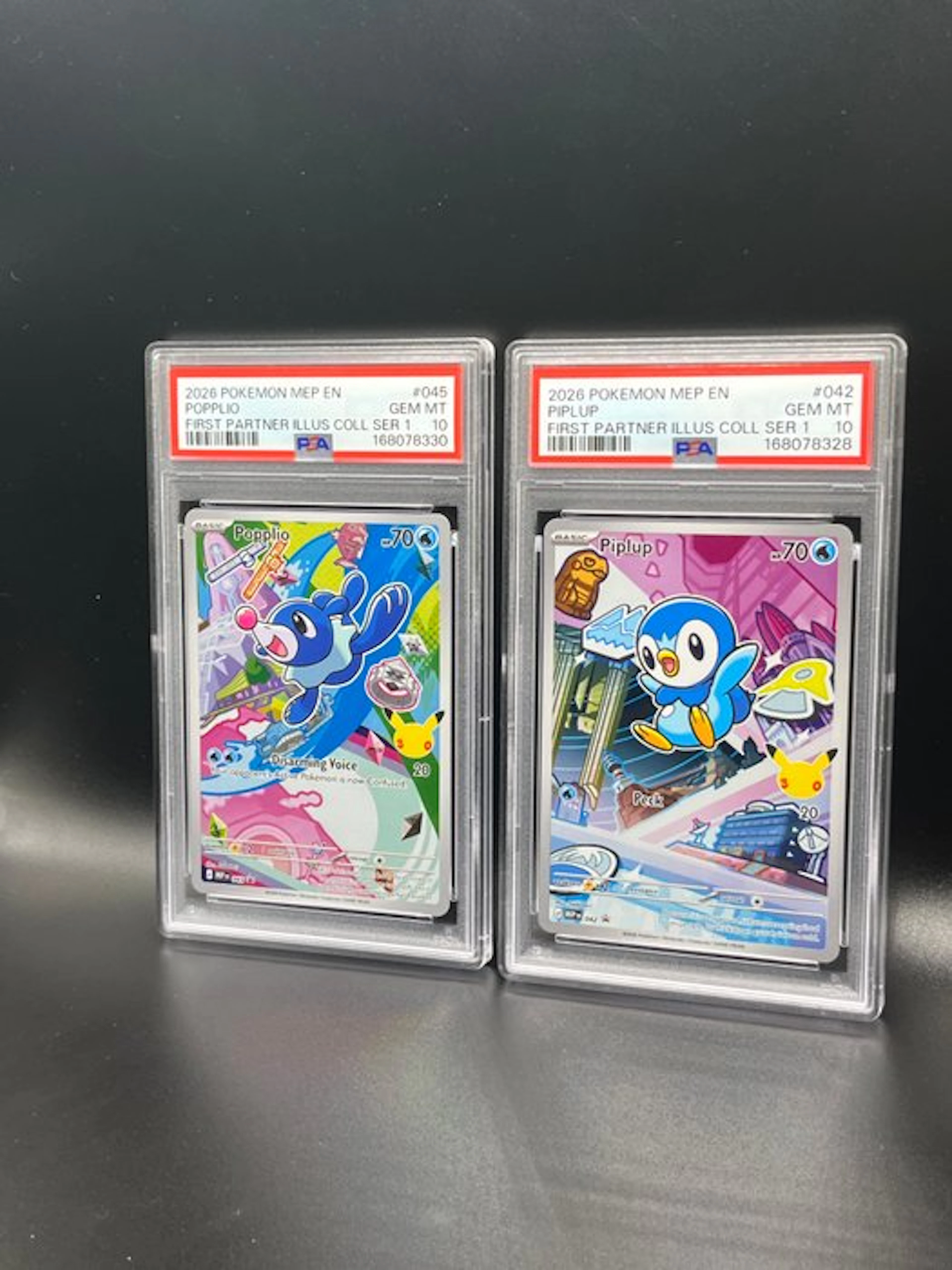 Pokémon - 2 Graded card - Popplio & Piplup First Partner...