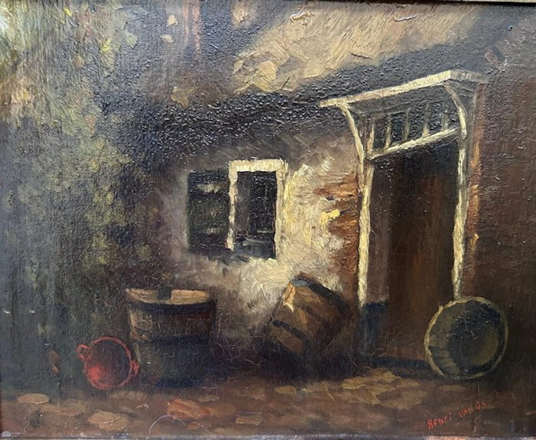 Henri van Os-Delheze (1880- 1979) - Op de binnenplaats