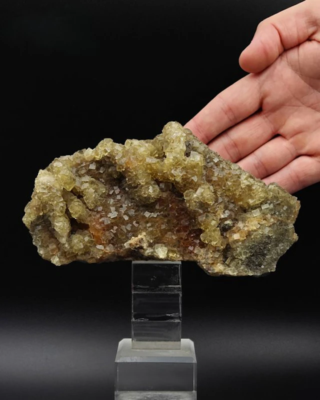 Yellow Fluorite Aesthetic with Gold-Plated Marcasite...