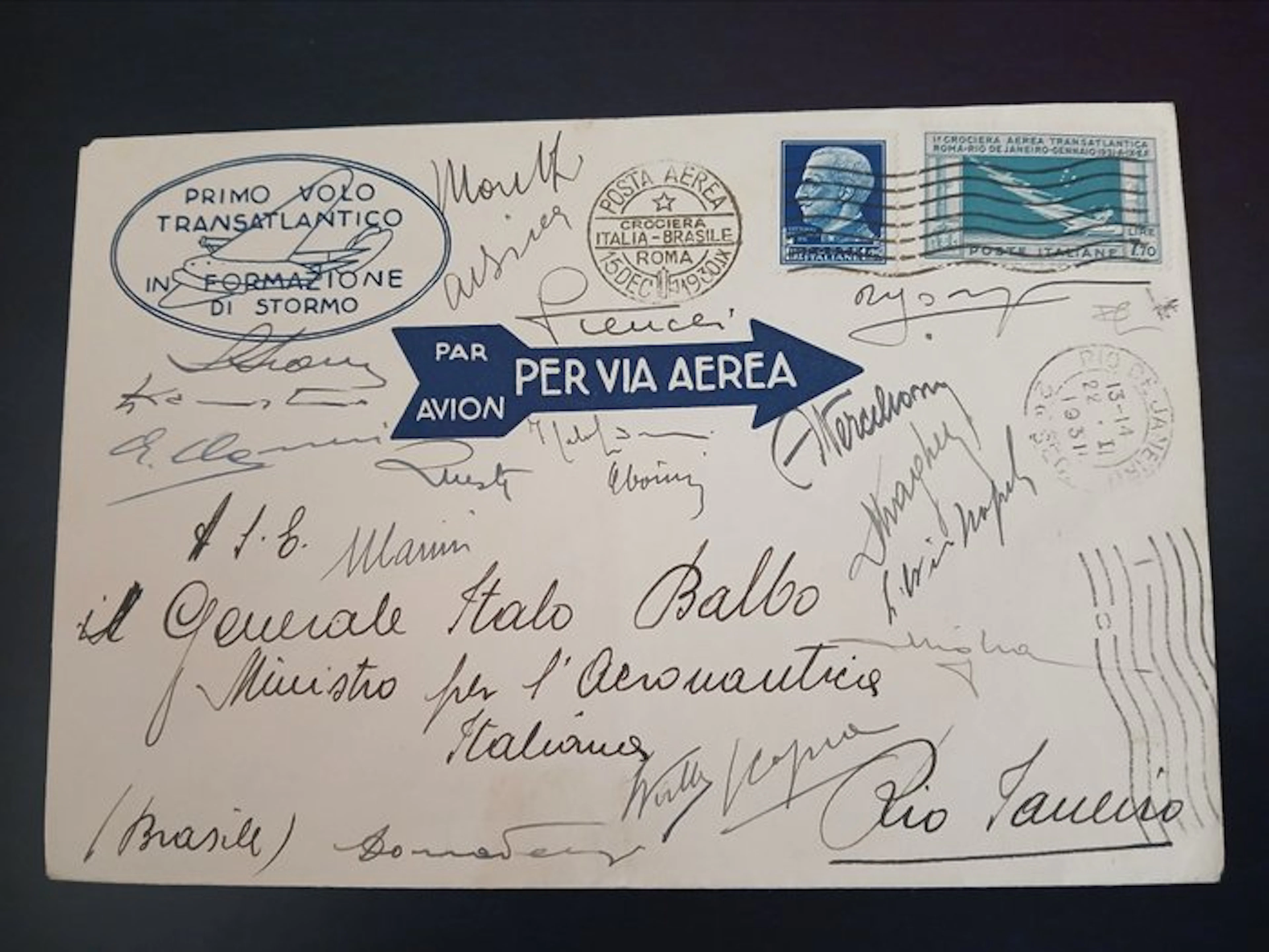 Italy Kingdom 1930 - Atlantic Cruise Italy-Brazil Italo Balbo