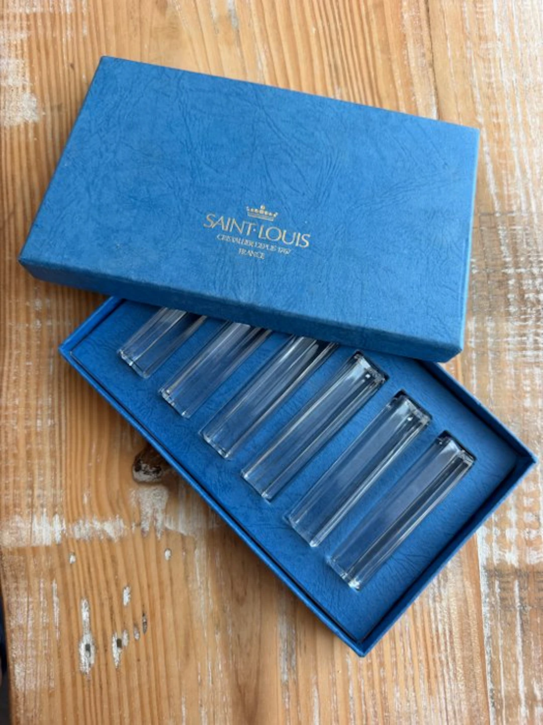 Saint Louis - Knife rest (6) - Crystal - In the original box.