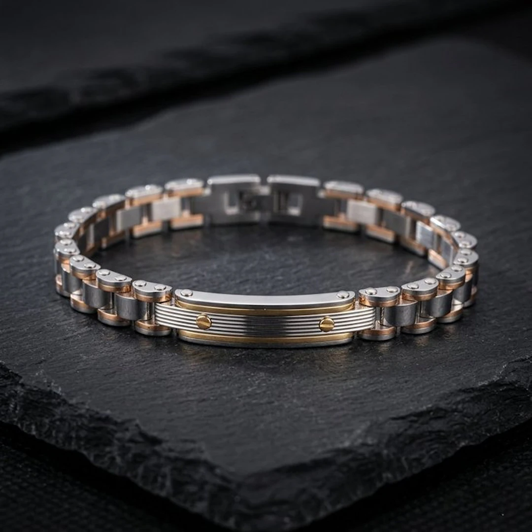 18 kt. - Steel, Yellow gold - Bracelet - Italian Manufacturing