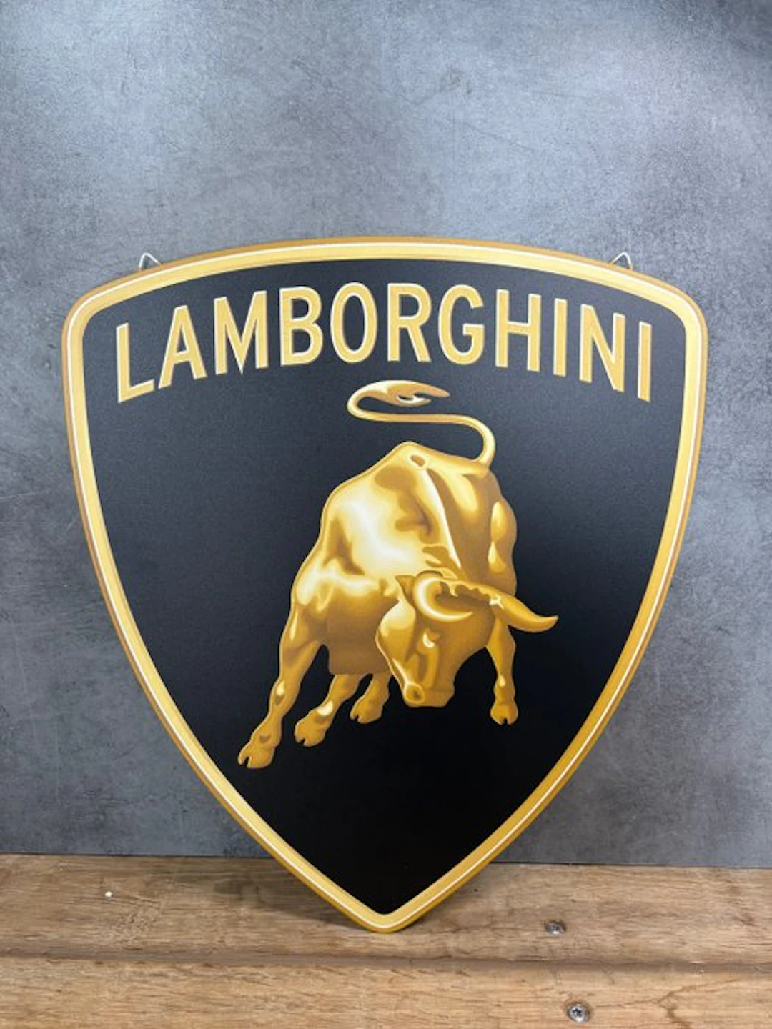 Magnificent Lamborghini emblem - Metal plaque - 40cm x 36cm - Sign - Steel