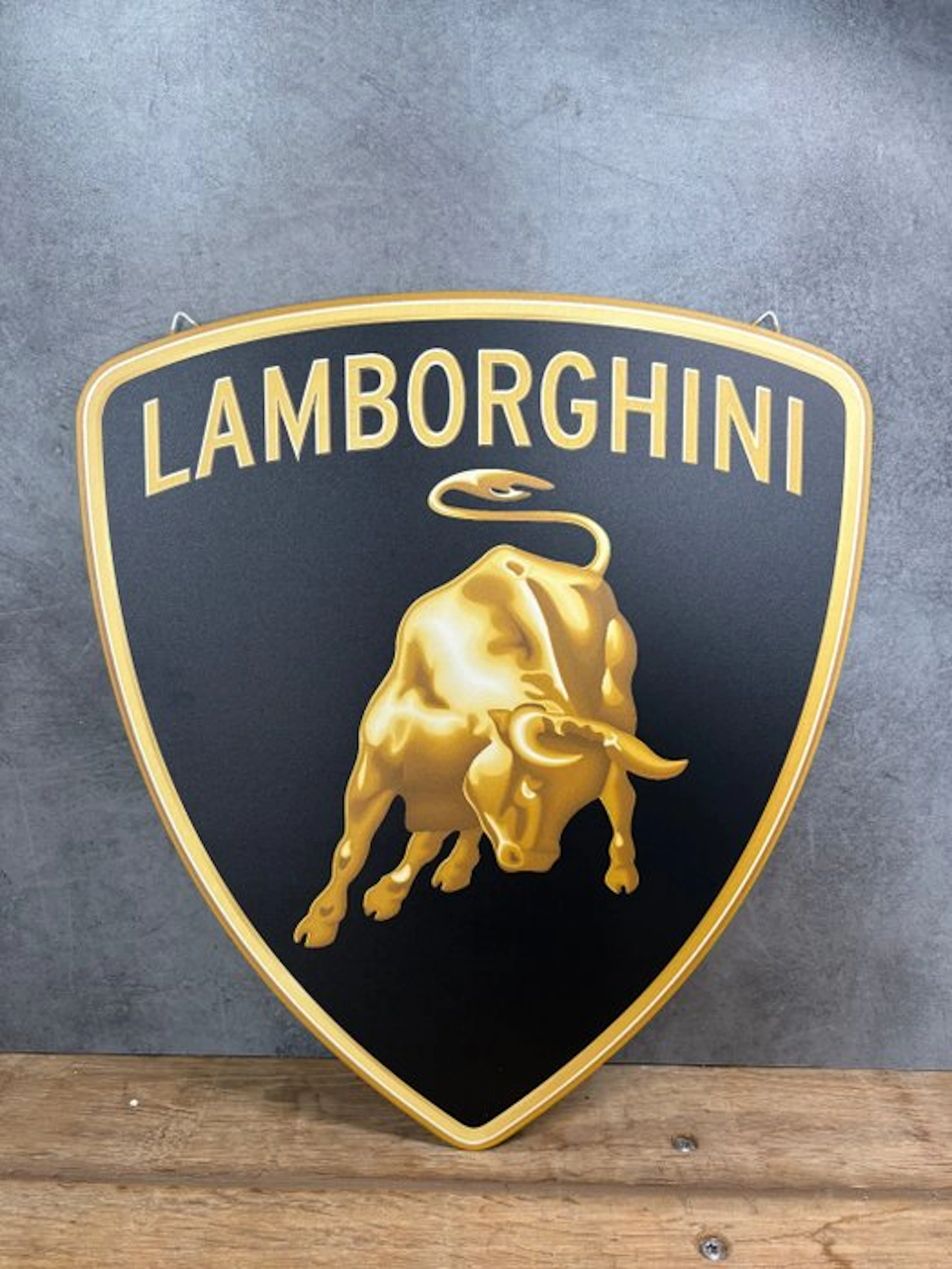 Magnificent Lamborghini emblem - Metal plaque - 40cm x 36cm - Sign - Steel