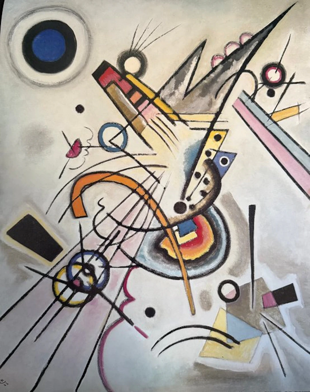 Wassily Kandinsky (1866-1944) - “Diagonal, 1923”. Gesigneerd in de plaat.