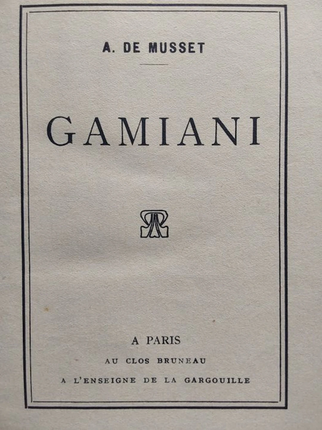 A. De Musset - Gamiani - 1930