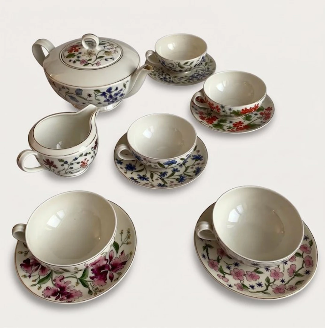 Laveno - Tea service (12) - Ceramic - 1947 Hand-painted