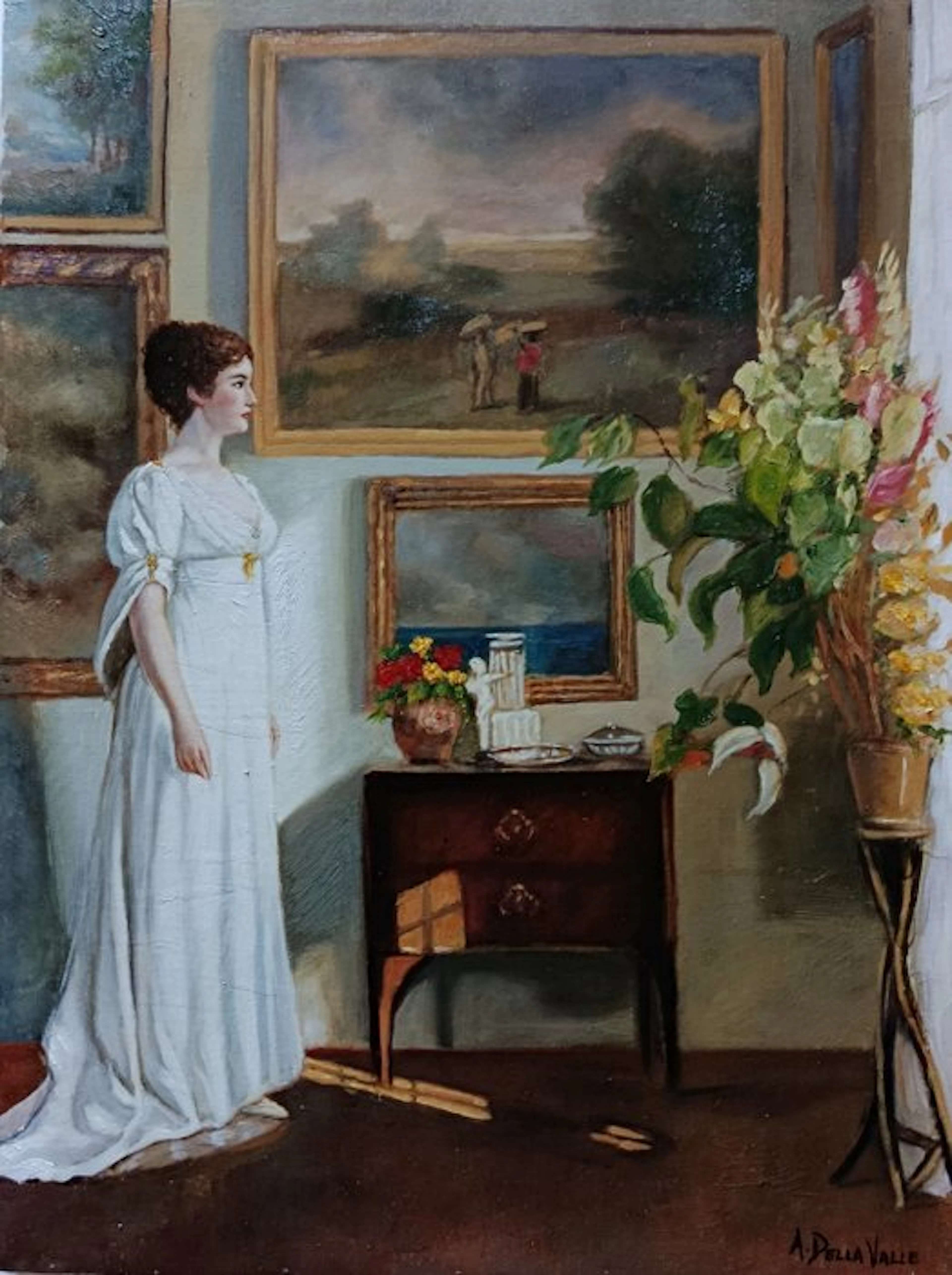 A. Della Valle (XX), da Carl Vilhelm - Interno con dama
