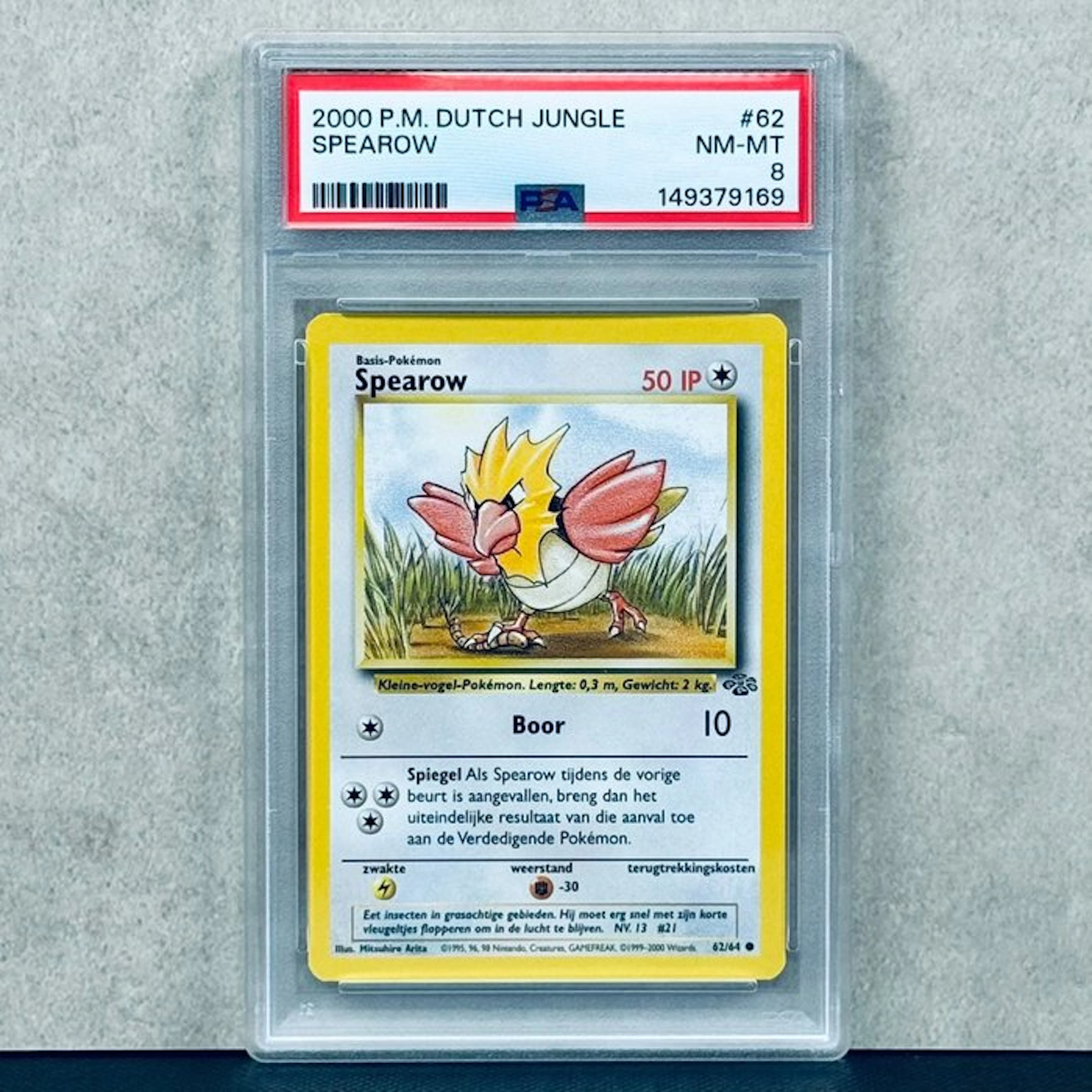 Pokémon Graded card - Spearow #62 2000 P.M. DUTCH JUNGLE - Pokémon - PSA 8