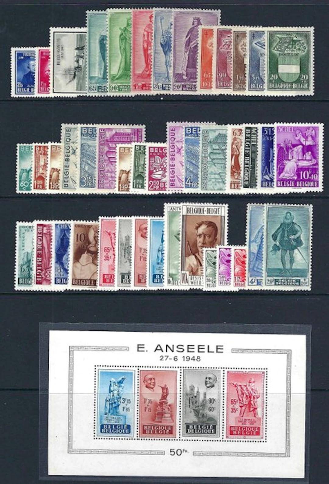 Belgium 1947/1948 - Two complete volumes with a block. - OBP/COB 748/91 + BL 26