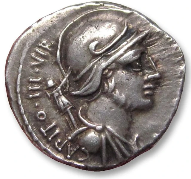 Roman Republic Denarius P. Fonteius P.f. Capito, Rome 55 B.C.