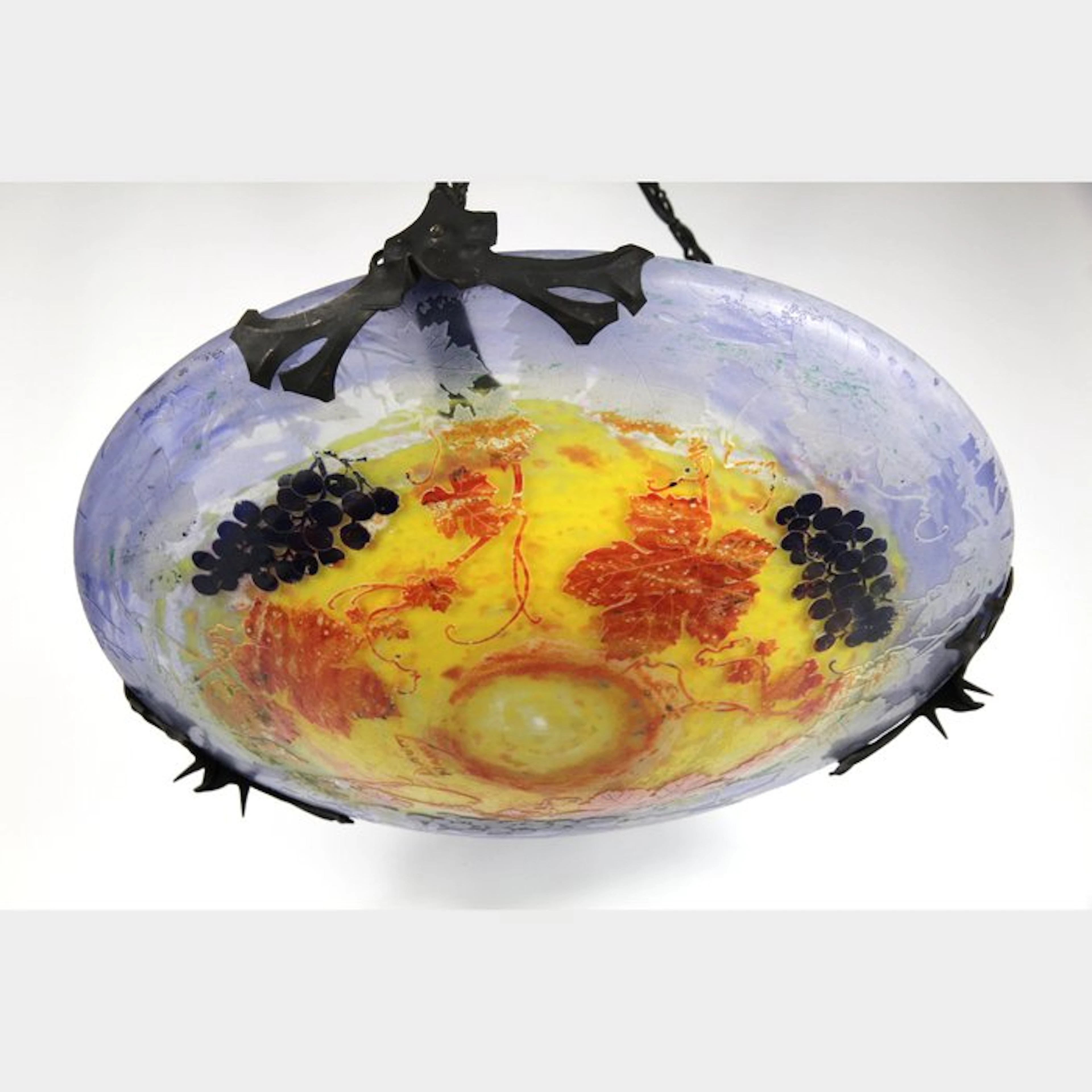 Daum Frères - Hanging lamp - Glass, Iron - Art Nouveau