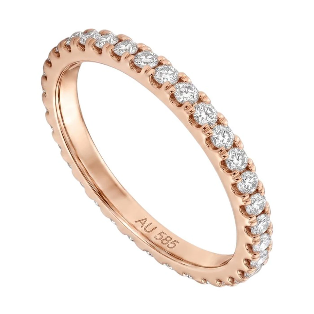 No reserve price - Ring - 14 kt. Rose gold - 0.39ct. tw. Diamond (Natural)