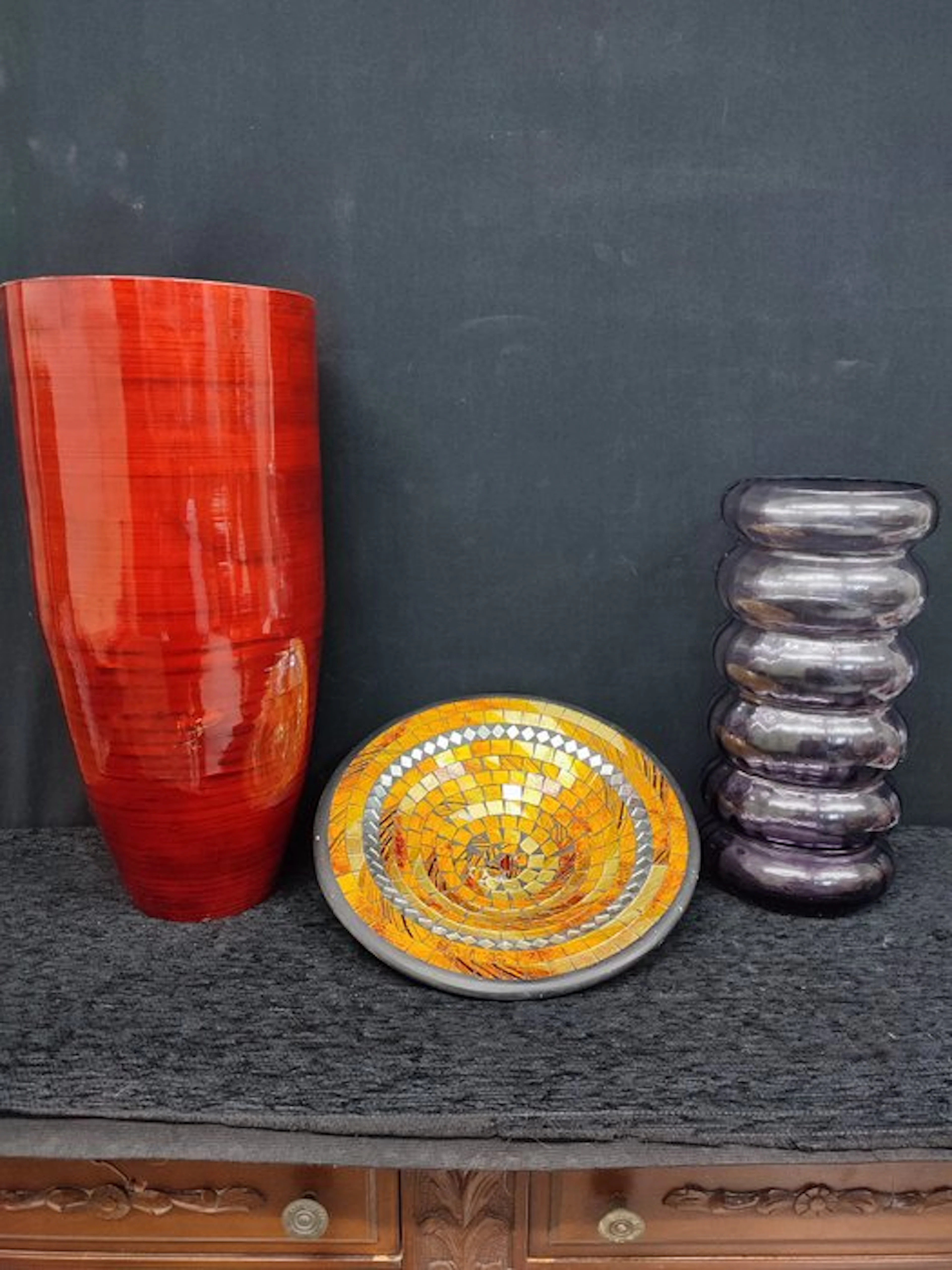 Themed collection - Mosaic Plate Collection and Two Vases