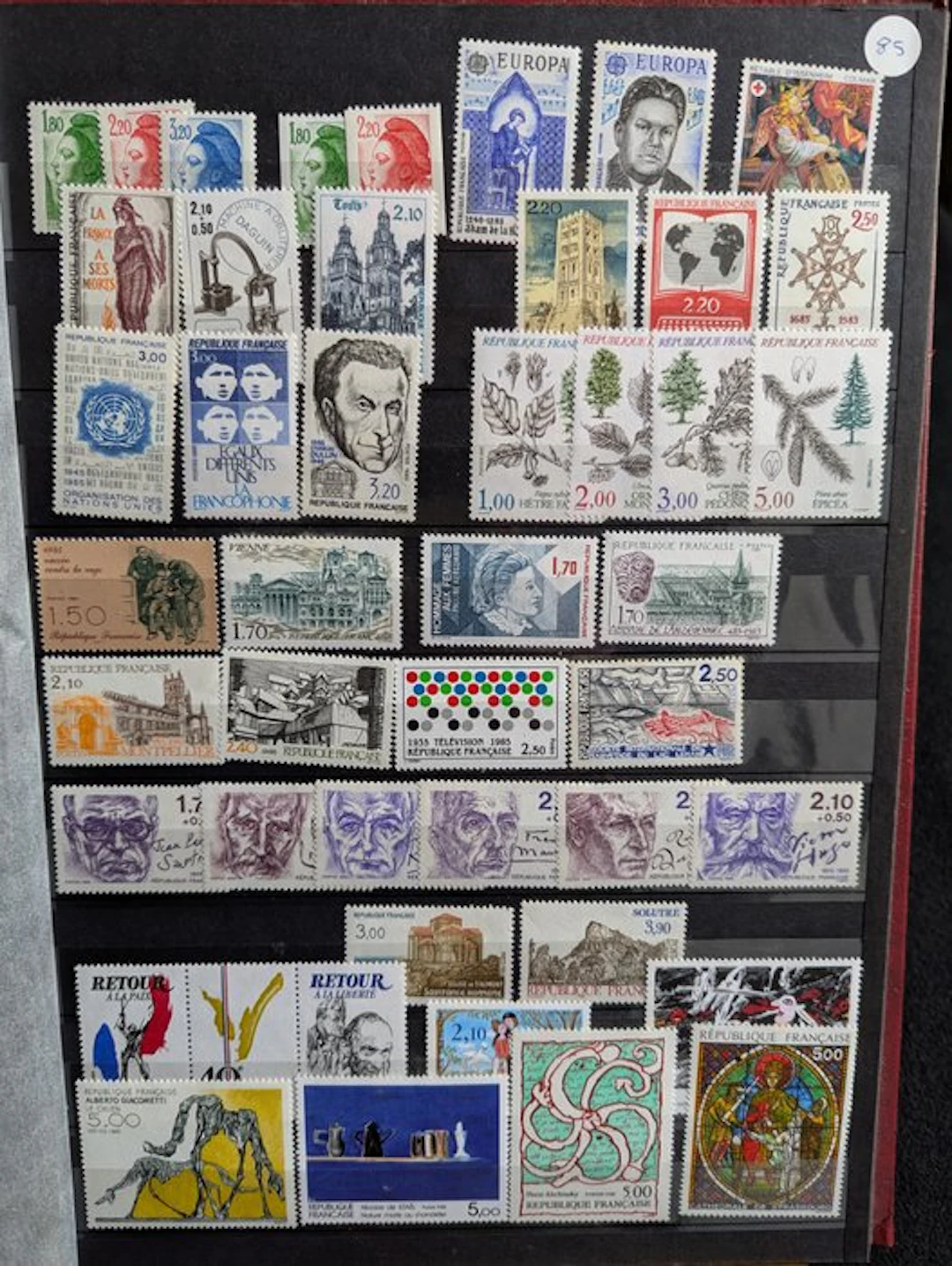 France 1985/1989 - Batch of the five consecutive full...