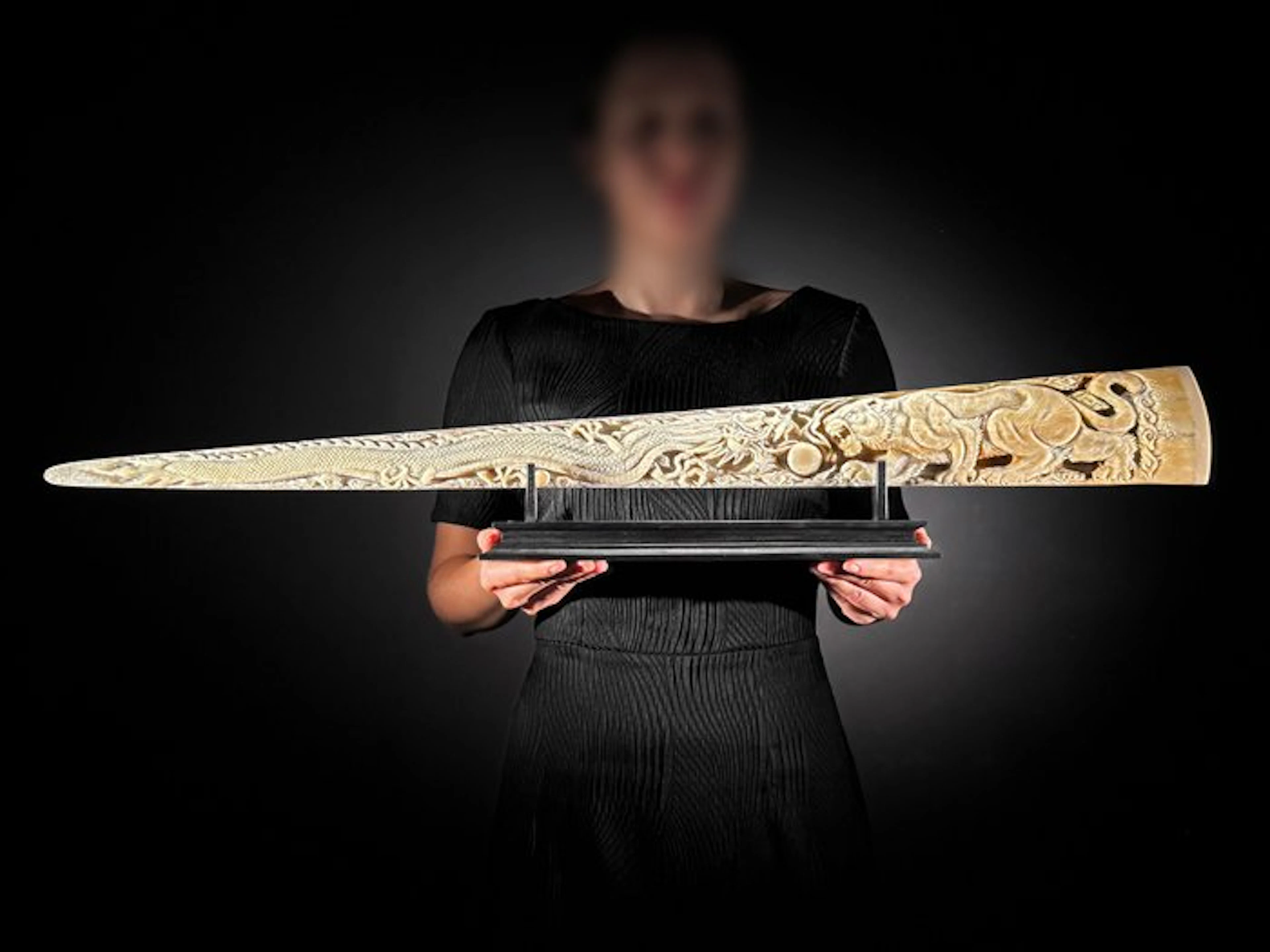 NO RESERVE PRICE - Stunning Large Carved Swordfish Tusk...