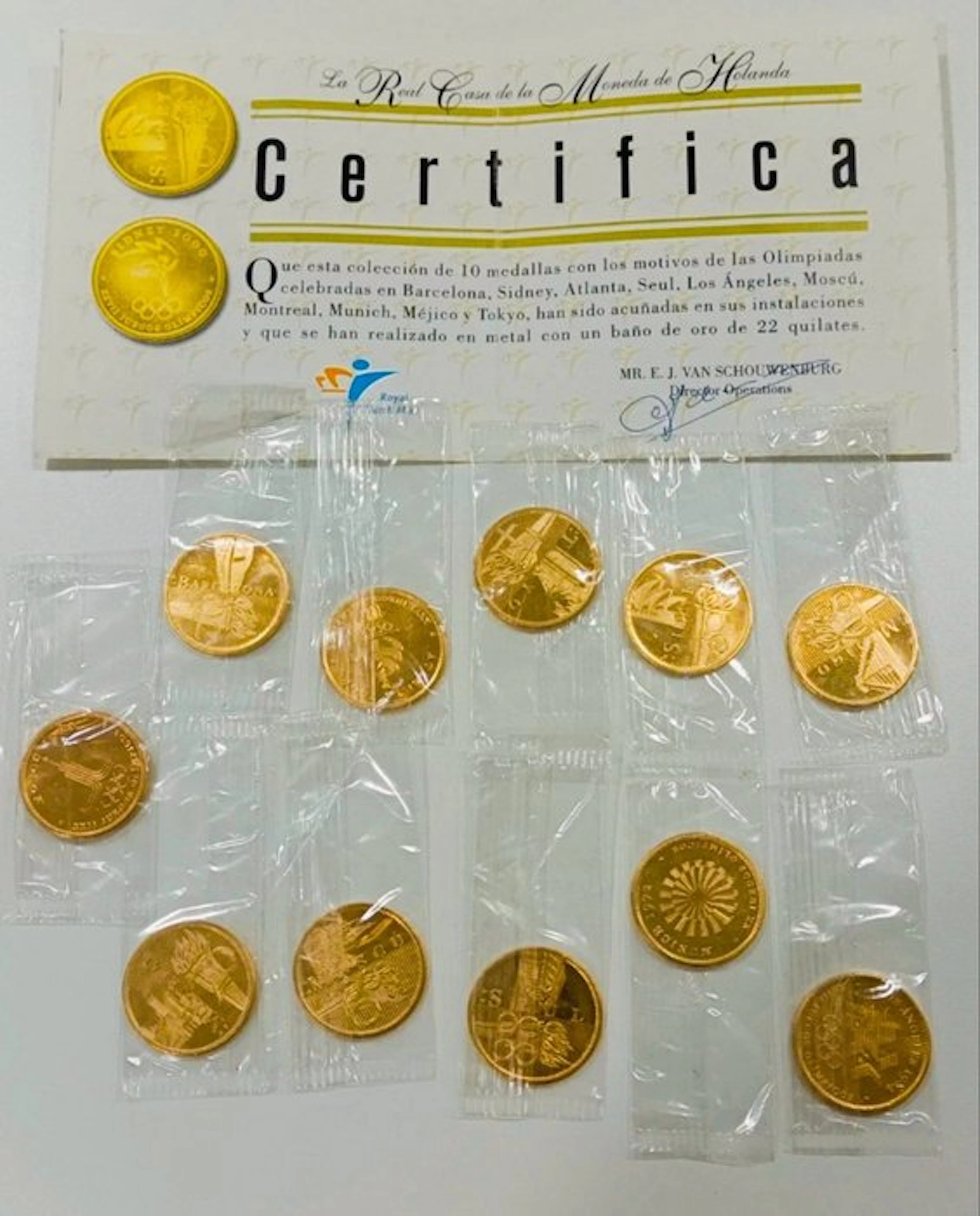 22K Gold Olympic Games Coins - Complete Collection...