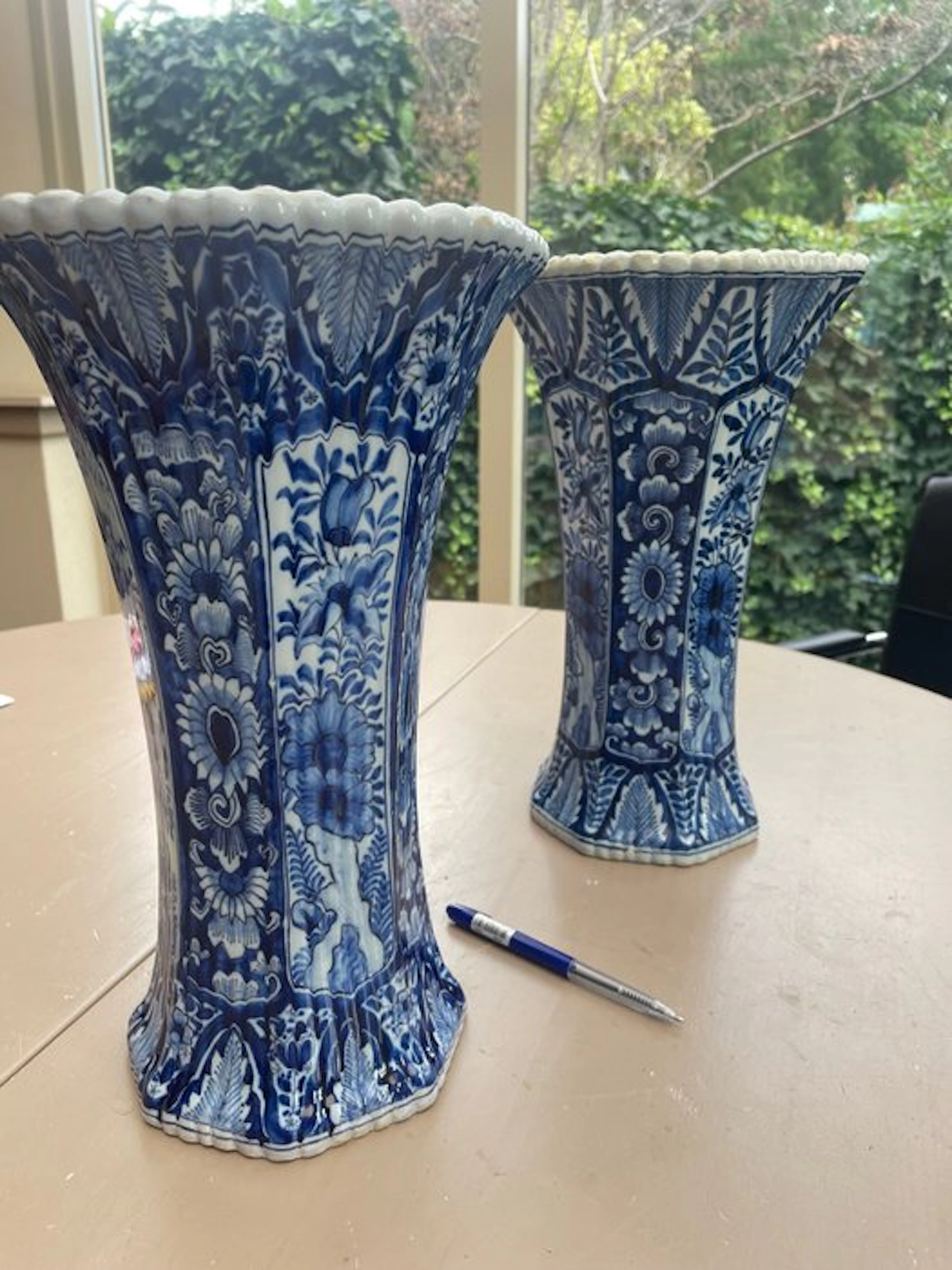 Vase (2) - Earthenware - 2 Tichelaar Makkum vases
