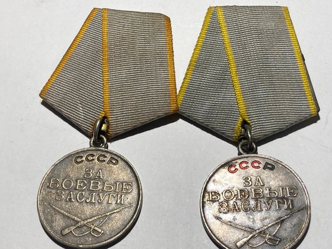 Russia - Army/Infantry - Military medal - 2 Silver Russian combat medals